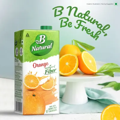 B Natual Orange Juice Tetrapack