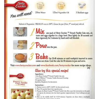 Betty Crocker French Vanilla Instant Cake Mix Powder