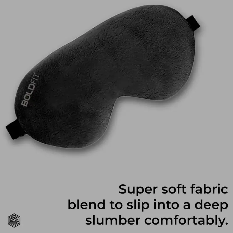 Boldfit Super Soft Cotton Sleep Mask For Comfortable Sleep - Black