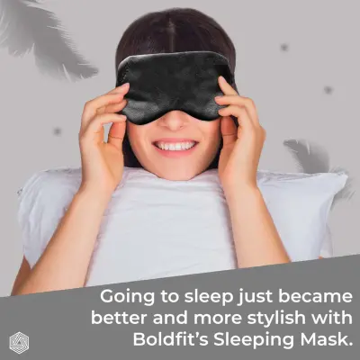 Boldfit Super Soft Cotton Sleep Mask For Comfortable Sleep - Black