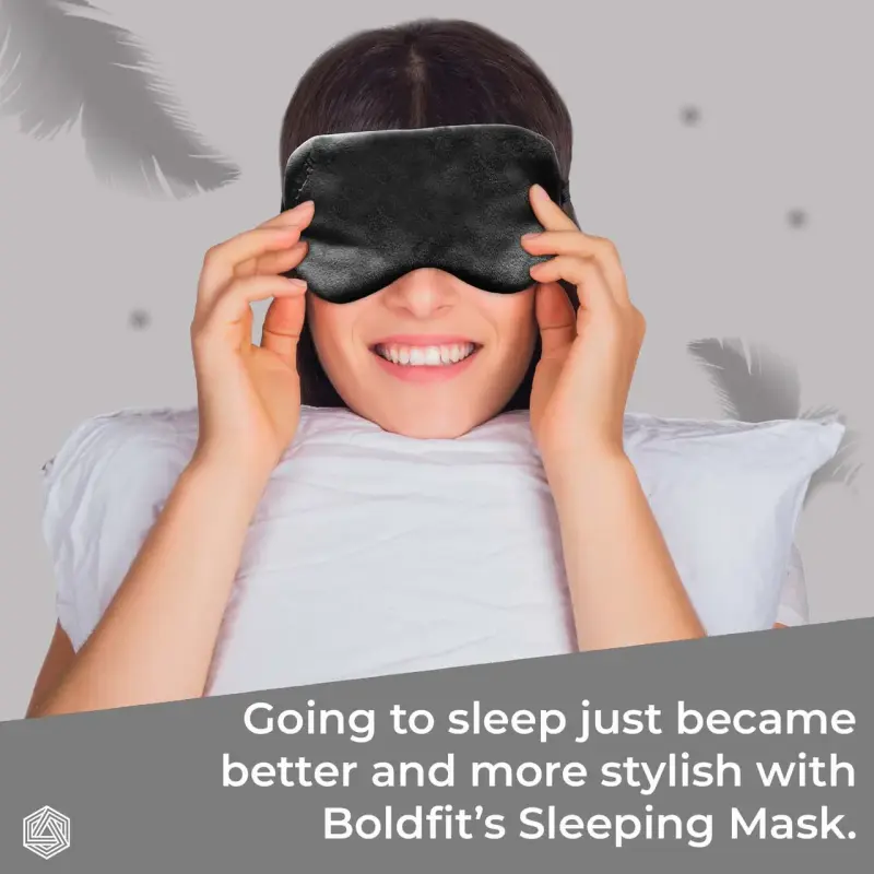 Boldfit Super Soft Cotton Sleep Mask For Comfortable Sleep - Black