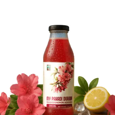 Buransh Sanjivni Flower Juice (Rhododendron Squash) 300ml | My Pahadi Dukan