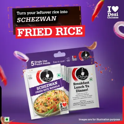 Chingâ€™s Secret Schezwan Fried Rice Masala, Cooks in 4/5Mins, 5 Single Use Pouches