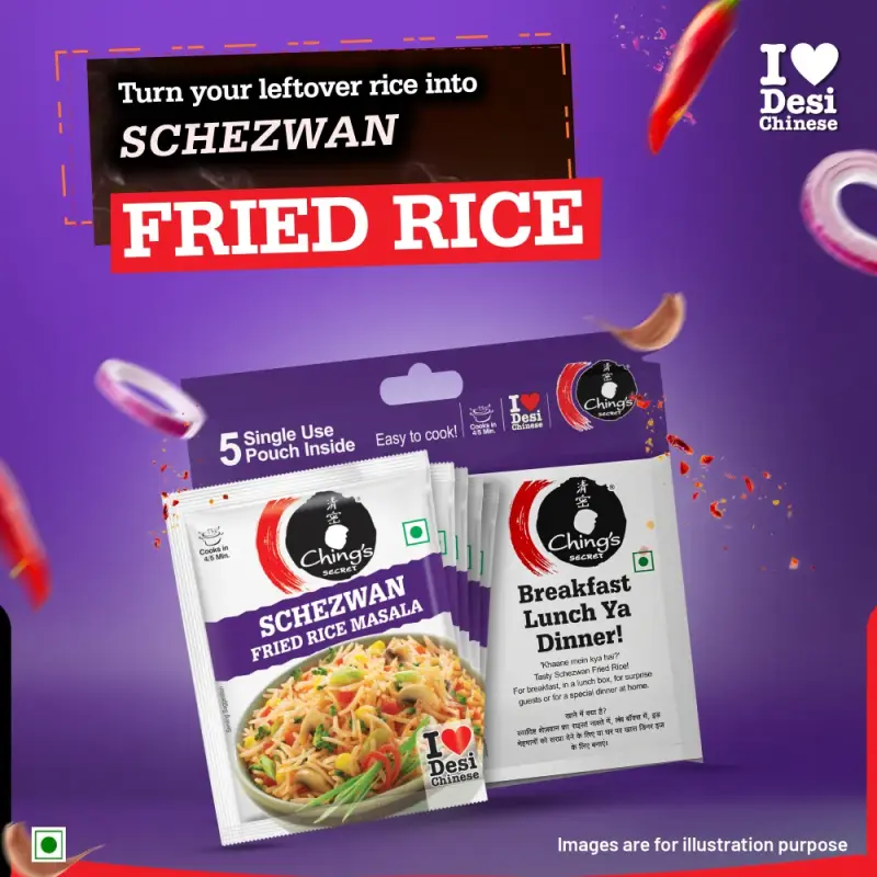 Chingâ€™s Secret Schezwan Fried Rice Masala, Cooks in 4/5Mins, 5 Single Use Pouches