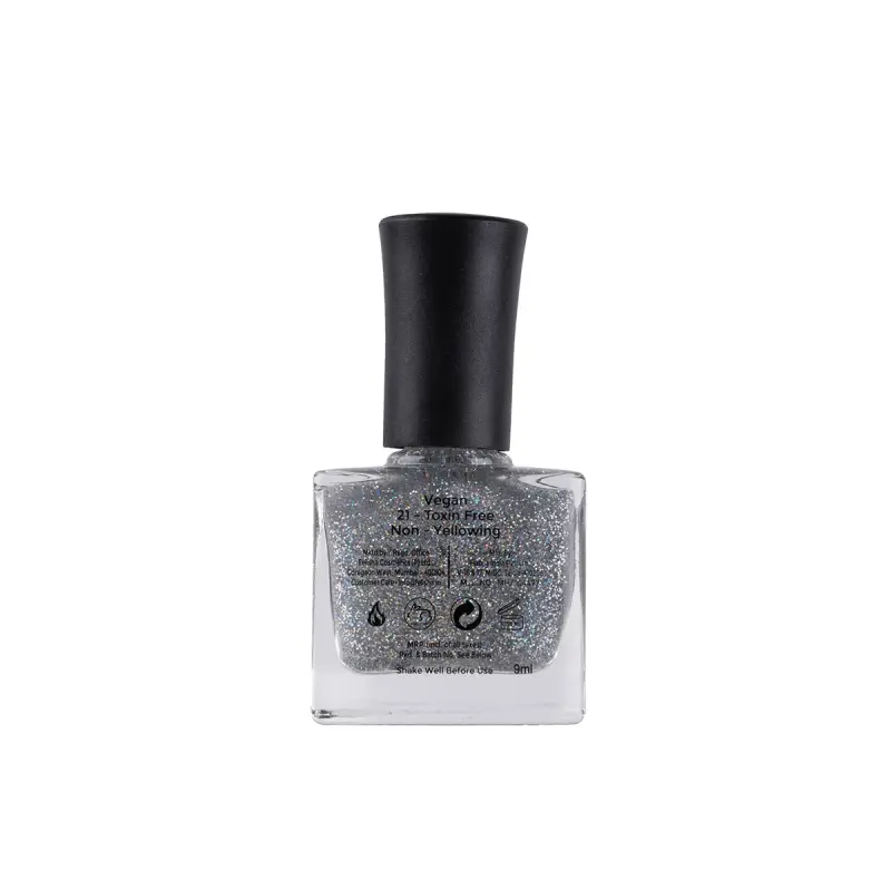 Color Fx Hyper Gloss Top Coat Holographic Glitter Finish 21 Toxin Yellowing Silver Nail Polish 172