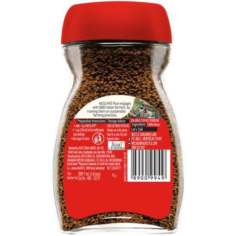 Nescafe Classic Instant Coffee Powder, 45 g Jar