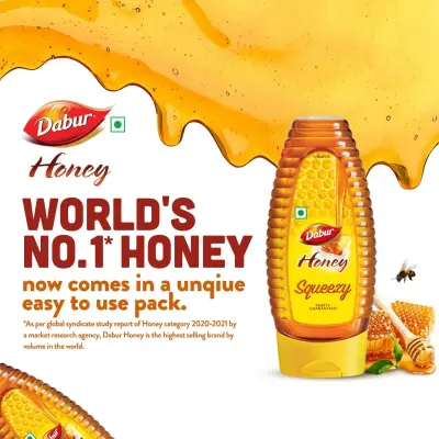 Dabur Honey Squeezy, 100% Pure World's No.1 Honey Brand â€“ Buy 1 Get 1 Free