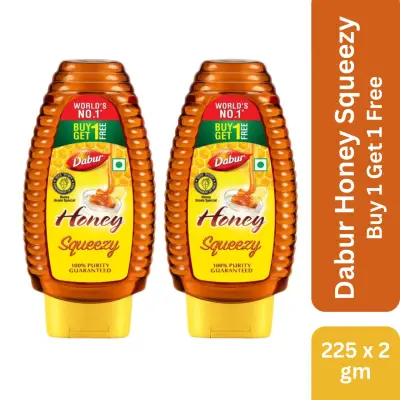 Dabur Honey Squeezy, 100% Pure World's No.1 Honey Brand â€“ Buy 1 Get 1 Free