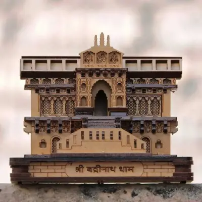 Badrinath Temple 3D Model Miniature Replica (Pinewood)