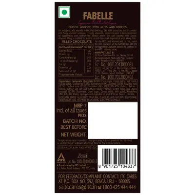 Fabelle Open Secret Dark Chocolate Bar With Exotic Nuts & Berries