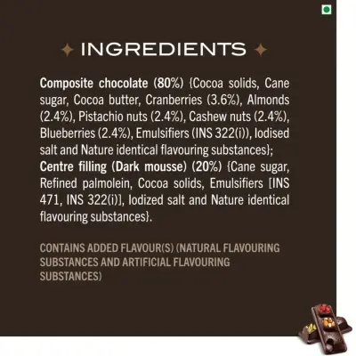 Fabelle Open Secret Dark Chocolate Bar With Exotic Nuts & Berries