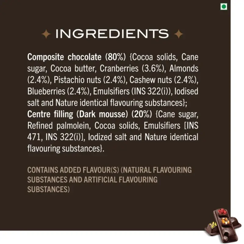 Fabelle Open Secret Dark Chocolate Bar With Exotic Nuts & Berries