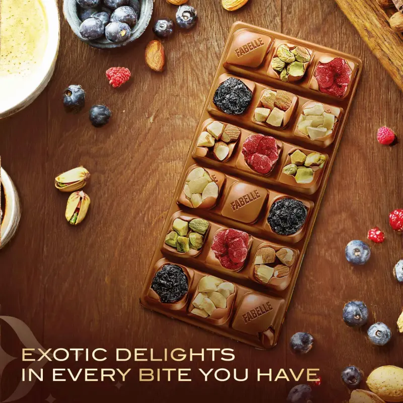 Fabelle Open Secret Dark Chocolate Bar With Exotic Nuts & Berries