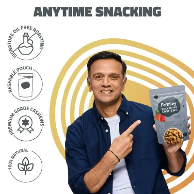 Farmley Black Pepper Roasted Cashews | Kaju Rich in Protein Crunchy & Delicious