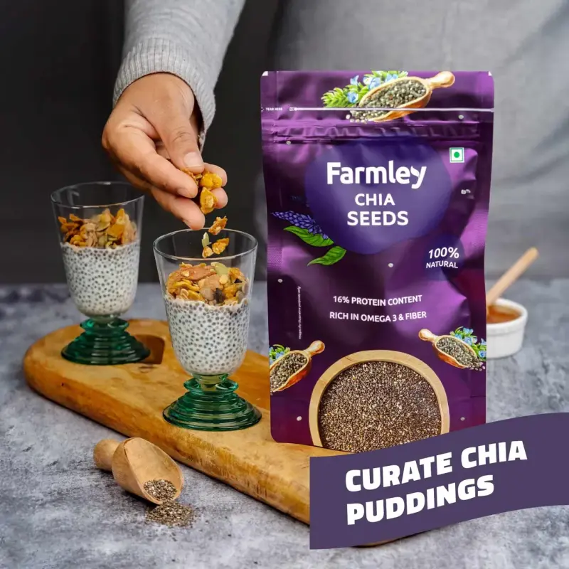 Farmley Premium Natural Chia Seeds Rich in Protein & Fiber