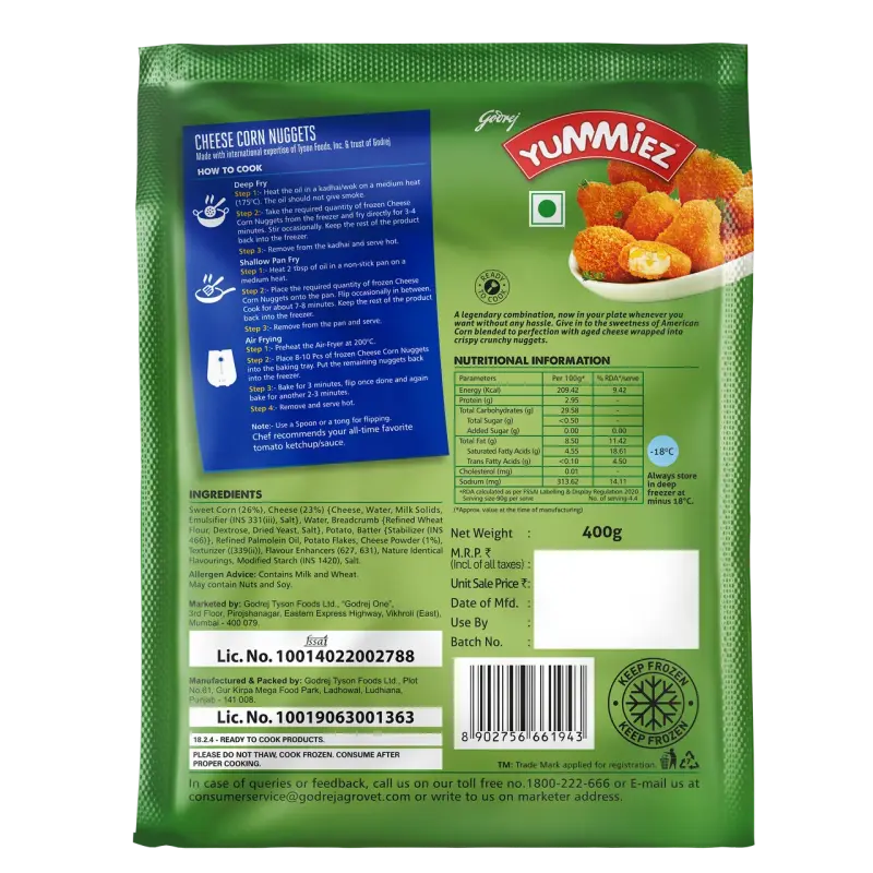 Godrej Yummiez Cheese Corn Nuggets