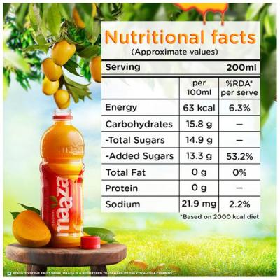 Maaza Mango Drink - Original Flavour, Refreshing, 600 ml PET Bottle