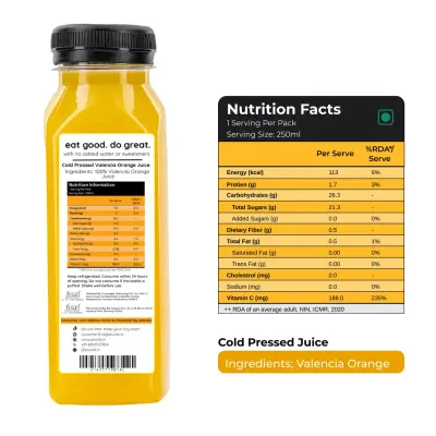 Pluckk 100% Fresh Valencia Orange Juice