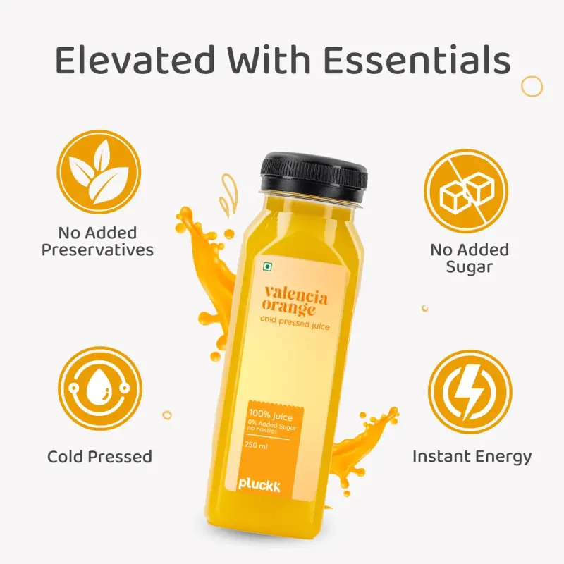 Pluckk 100% Fresh Valencia Orange Juice