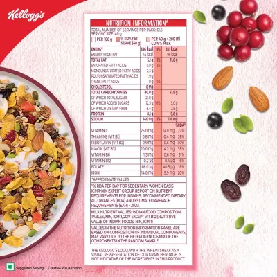 Kelloggâ€™s Muesli Fruit Nut & Seeds 12-in-1 Power Breakfast