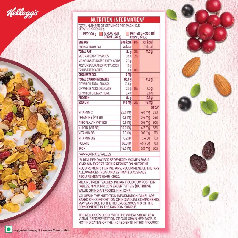 Kelloggâ€™s Muesli Fruit Nut & Seeds 12-in-1 Power Breakfast