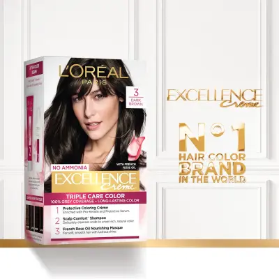 L'Oreal Excellence Creme Hair Color, 3 Dark Brown