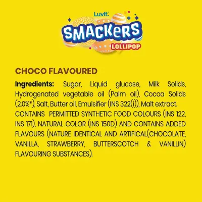 Luvit Smackers Chocolate Assorted Lollipops