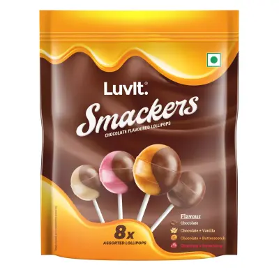 Luvit Smackers Chocolate Assorted Lollipops