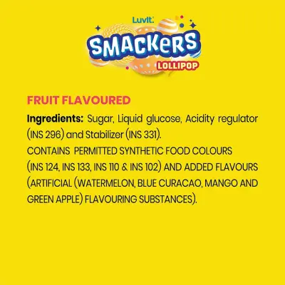 Luvit Smackers Fruit Assorted Lollipops