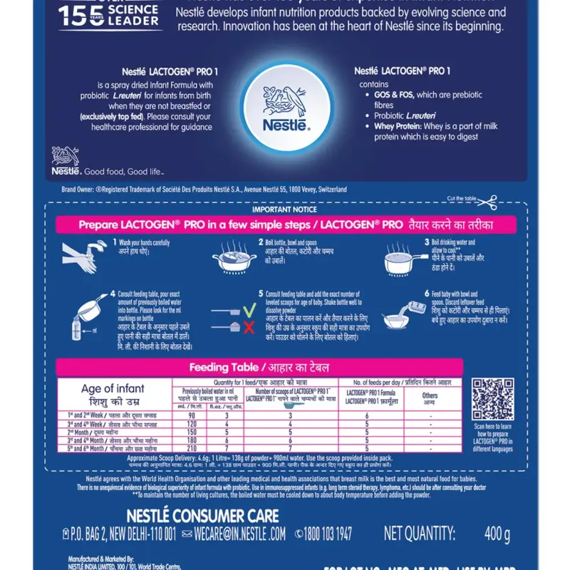Nestle Lactogen Pro 1 | Infant Formula Probiotic And Prebiotics