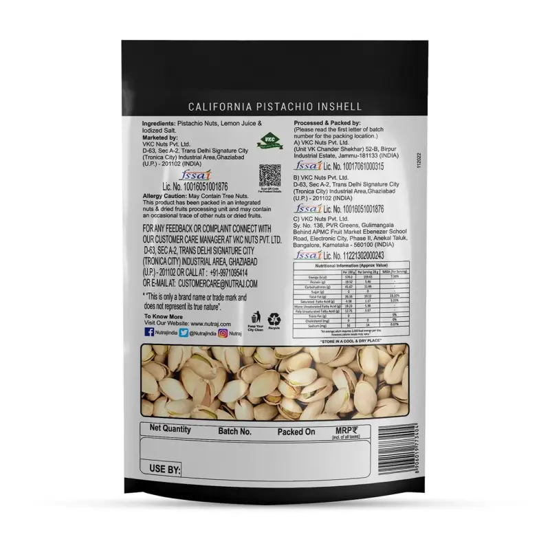Nutraj California Roasted & Salted Pista