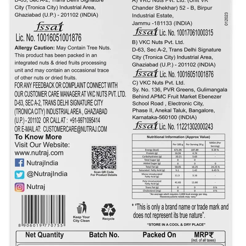 Nutraj California Walnut/Akhrot kernels Halves