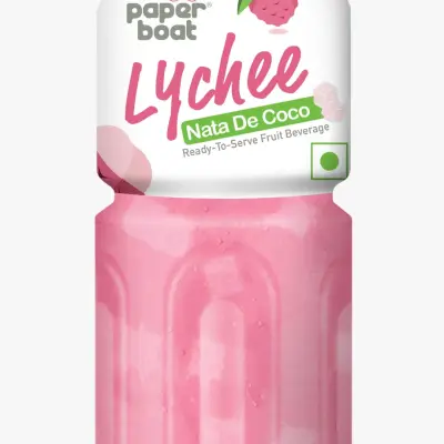 Paper Boat Lychee Fruit Drink with Chewy Cubes (Nata de Coco)