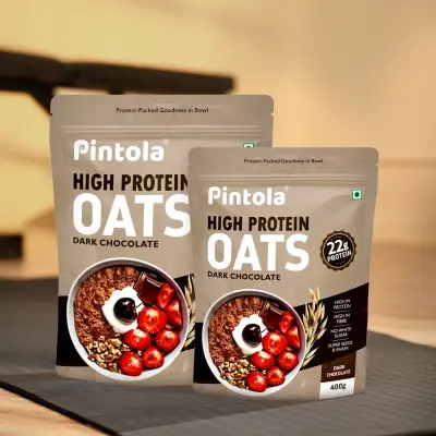 Pintola High Protein Oats Dark Chocolate With Almonds Raisin Pumpkin And Chia Seeds