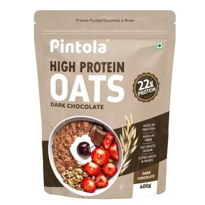 Pintola High Protein Oats Dark Chocolate With Almonds Raisin Pumpkin And Chia Seeds