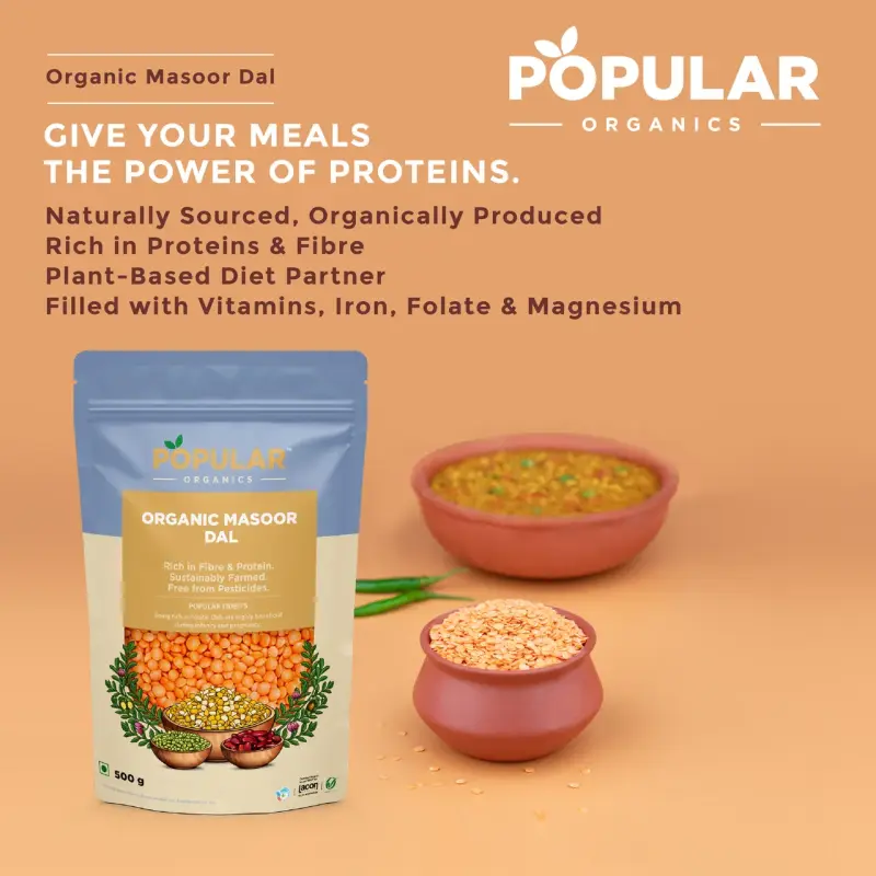 Popular Organics Masoor Dal