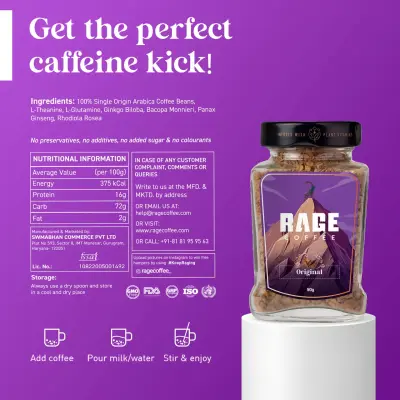 Rage Coffee Original Blend - Premium Arabica Instant Coffee