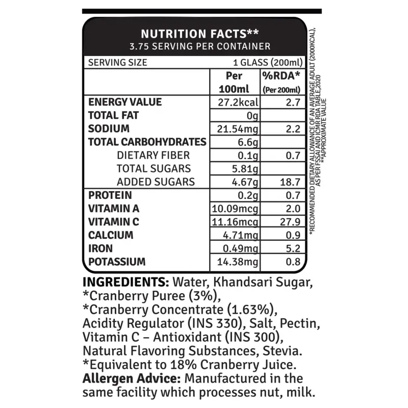 Raw Pressery Refreshers Cranberry