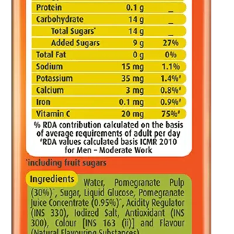 Real Fruit Power- Pomegranate Juice Tetrapack 180 ml Combo