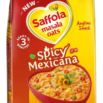Saffola Masala Oats Spicy Mexican, Healthy & Tasty, Anytime Snack