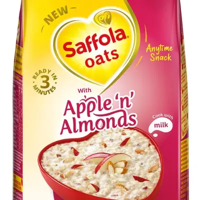 Saffola Oats with Apple 'n' Almonds, Healthy & Tasty, Anytime Snack