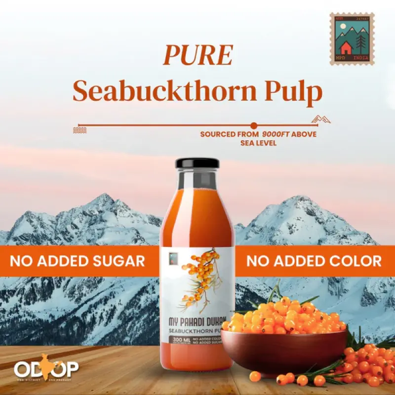 Combo Sea Buckthorn Pulp Juice (300ml) + Buransh (Rhododendron Squash) (300ml) | My Pahadi Dukan