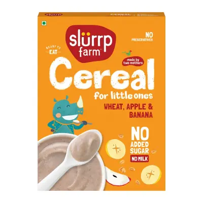Slurrp Farm Wheat Apple and Banana Instant Healthy Cereal 100% Natural | No Added Sugar | No Milk