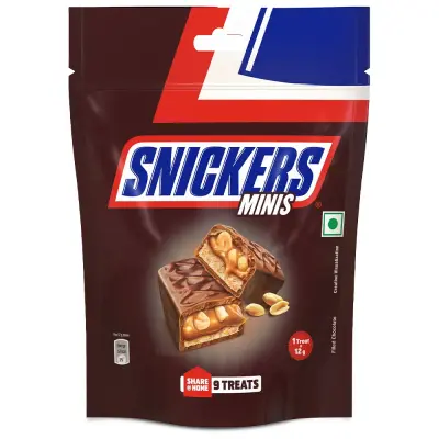Snickers Minis Chocolate Pack Loaded with Peanuts Nougat & Caramel