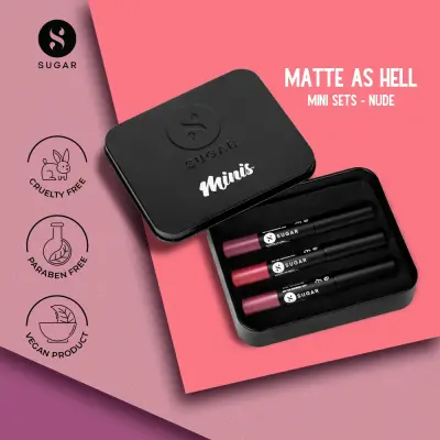 SUGAR Matte As Hell Mini Sets - Nude (Pack of 3)