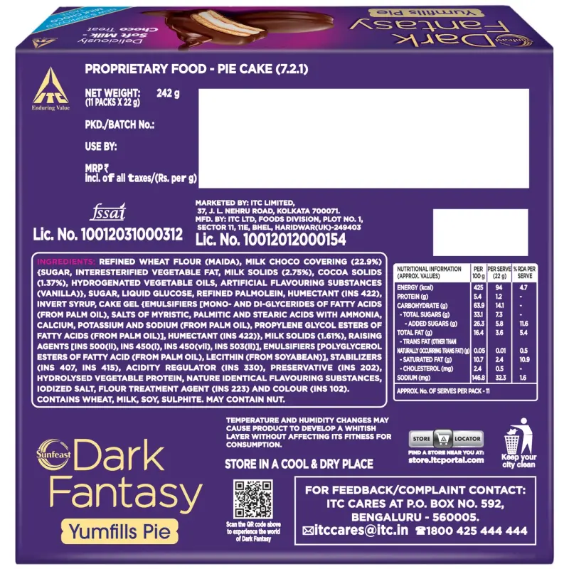 Sunfeast Dark Fantasy Yumfills Rich Chocolate Pie Cake
