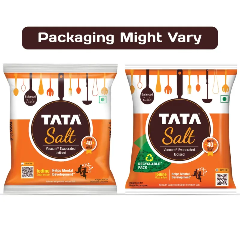 Tata Salt, Free Flowing and Iodised Namak, Vacuum Evaporated, Salt in Fresh