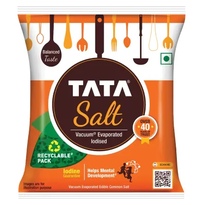 Tata Salt, Free Flowing and Iodised Namak, Vacuum Evaporated, Salt in Fresh