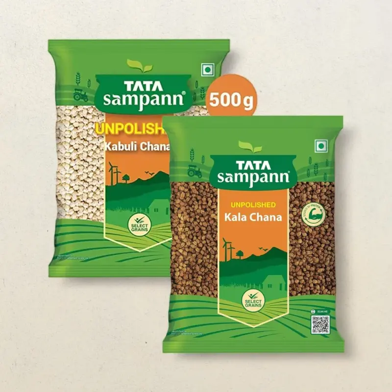 Tata Sampann High Protien Kabuli Chana(500gms) & Tata Sampann Kala Chana(500gms) Combo