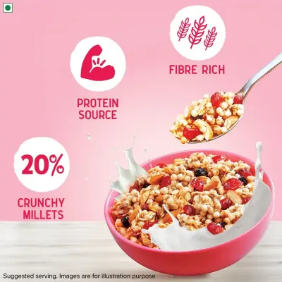 Tata Soulfull Millet Granola, Almonds & Cranberries, Breakfast Cereal